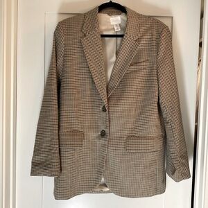 H&M Oversized Houndstooth Blazer, XS